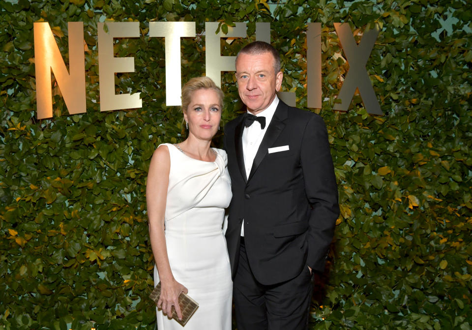 Anderson and Morgan together at the Netflix Golden Globes after party in January 2020Getty Images for Netflix