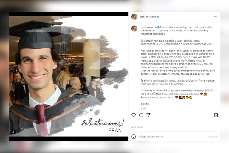 La felicidad de Cris Morena tras la graduación de su nieto mayor (Foto: Instagram @bycrismorena)