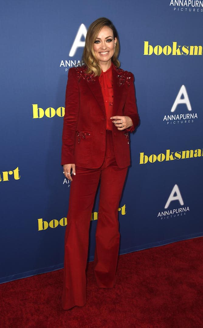 For a red carpet appearance, the actress suited up in a luxe co-ord by Dundas. A pair of Giuseppe Zanotti shoes and Anita Ko and Beladora jewellery completed the look. [Photo: Getty]