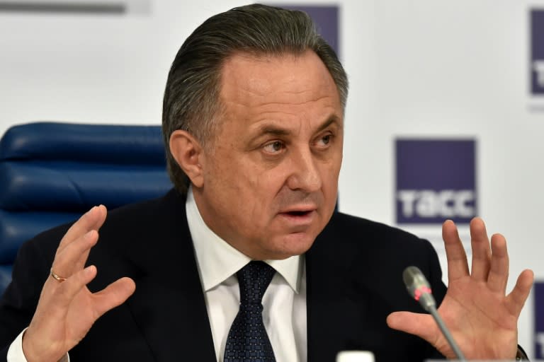 Russia's Sports Minister Vitaly Mutko gives his end of the year press conference in Moscow on December 25, 2015