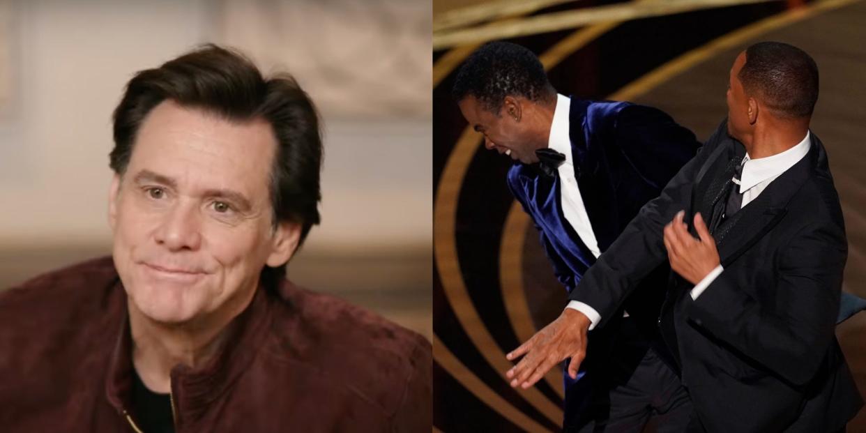 Jim Carrey on CBS Mornings and Will Smith and Chris Rock at Oscars 2022