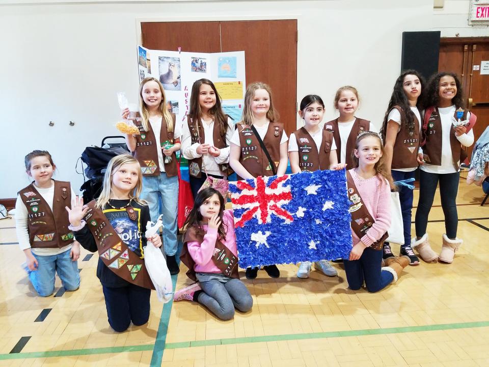Oak Ridge Brownie Troop 21127 represented the country of Australia at the recent Girl Scout International Festival.