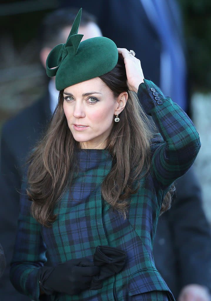 <p>She's worn this classic Black Watch tartan coat a number of places, including a visit to her prep school to Christmas services with her in-laws.</p>