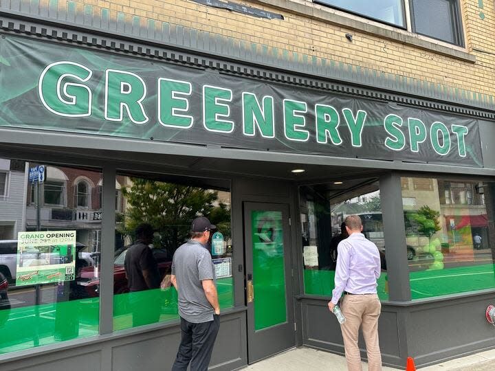 Customers check out the Greenery Spot, which opened Thursday, June 29, 2023 at 246 Main Street in the Village of Johnson City.