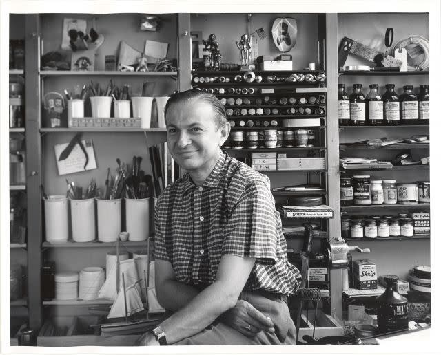 Alexander Girard in his studio in the early 1950s