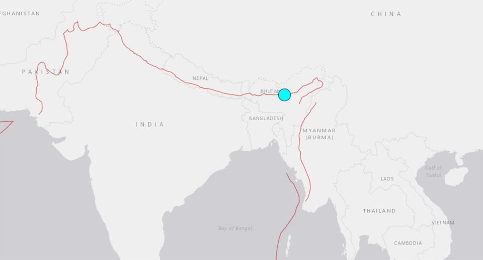 The magnitude 6 earthquake struck Assam on Wednesday morning. Source: USGS