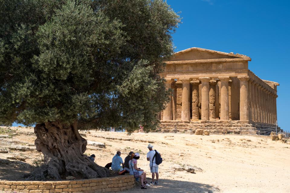 The Tempio di Concordia at the Valley of the Temples near Agrigento.