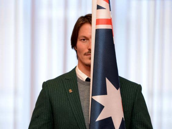 Alex Pullin carried the Australian flag at the 2014 Sochi Winter Olympics (EPA)