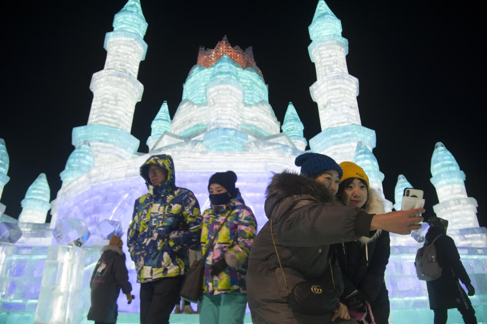 Each year, tourists from all over the world come to see illuminated ice sculptures at Ice and Snow World park in Harbin, China. (Photo: Tao Zhang/Getty Images)