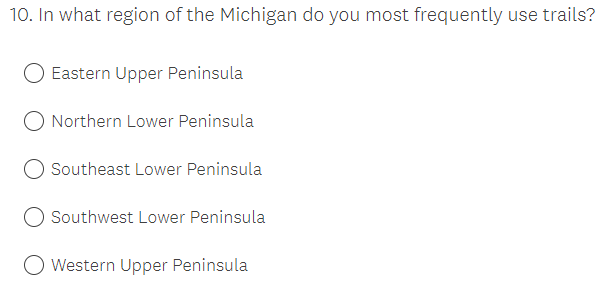 The Michigan Department of Natural Resources survey