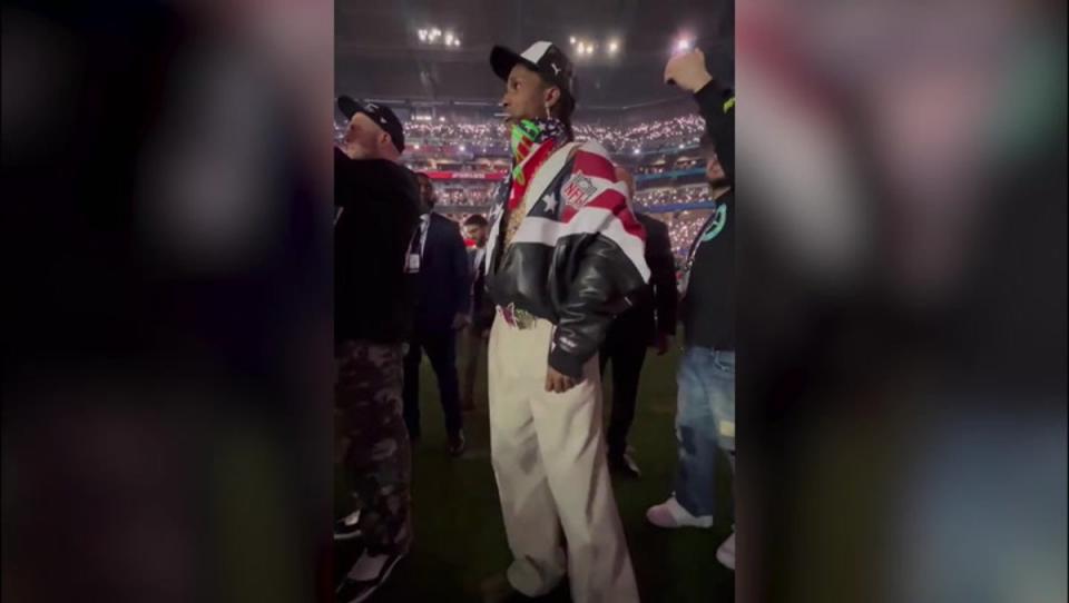 A$AP Rocky proudly watched girlfriend Rihanna during her Super Bowl halftime show (NFL)