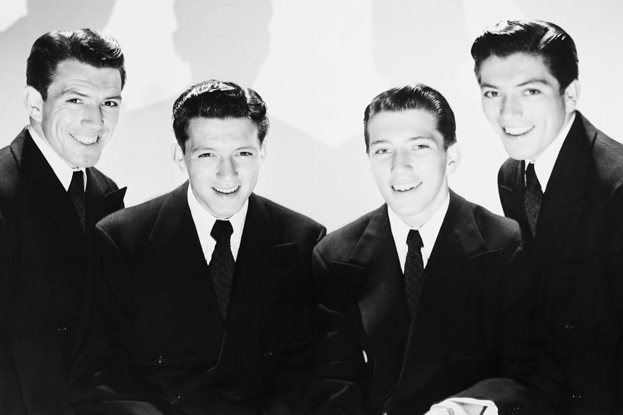 The Williams Brothers, from left: Bob Williams, Dick Williams, Andy Williams, Don Williams, 1945