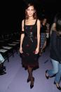 <p>Alexa Chung appeared in a cherry-printed dress with matching tights. <i>[Photo: Getty]</i> </p>