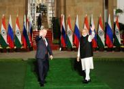 Russia's President Putin meets with India's PM Modi, in New Delhi