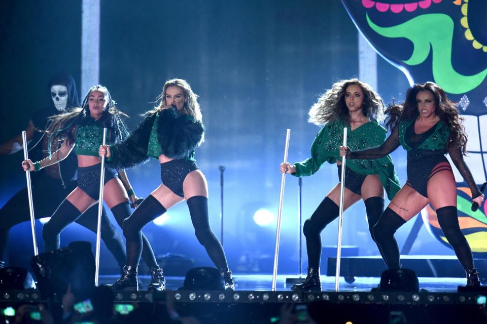 Stage presence: Little Mix perform on stage during the BRIT Awards 2016 (Ian Gavan/Getty)