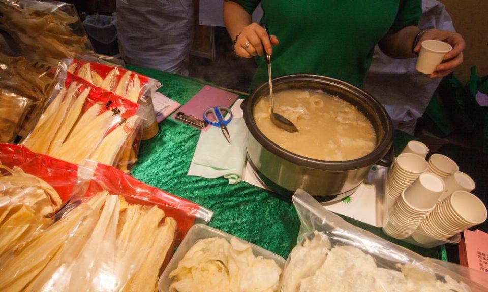 Samples of shark fin soup