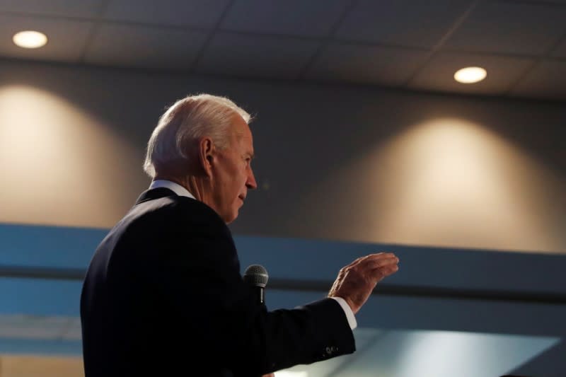 Democratic 2020 U.S. presidential candidate and former U.S. Vice President Joe Biden speaks during the ISEA (Iowa State Education Association) 2020 Legislative Conference West Des Moines, Iowa