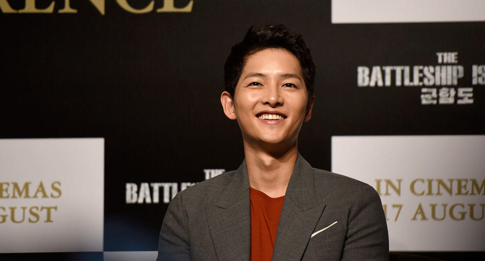 Song Joong-ki at The Battleship Island press conference in Singapore. (Photo: Yahoo Lifestyle Singapore/Bryan Huang)