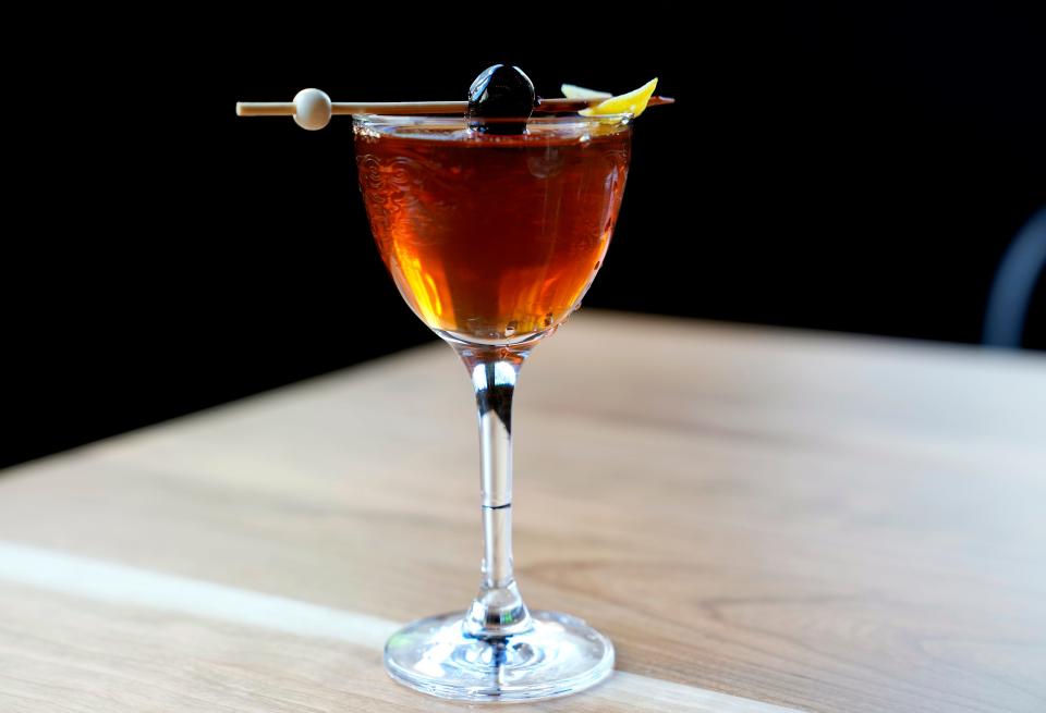 A Manhattan with Woodford Reserve rye, angostura and peychaud's bitters at The Davidson.
