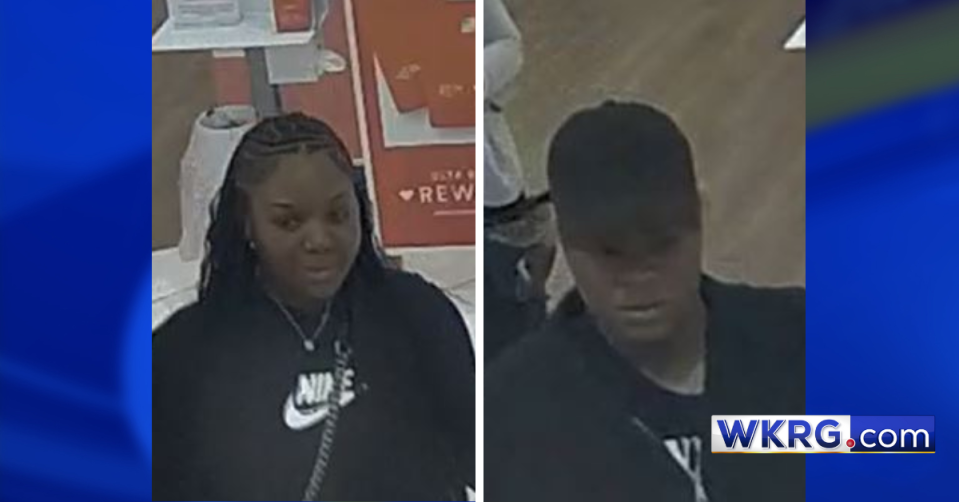 K’Dorien Nannette Bumpers, left, and an unknown woman, right, are accused of stealing from an Ulta store in Daphne. (Photo courtesy of the Daphne Police Department)