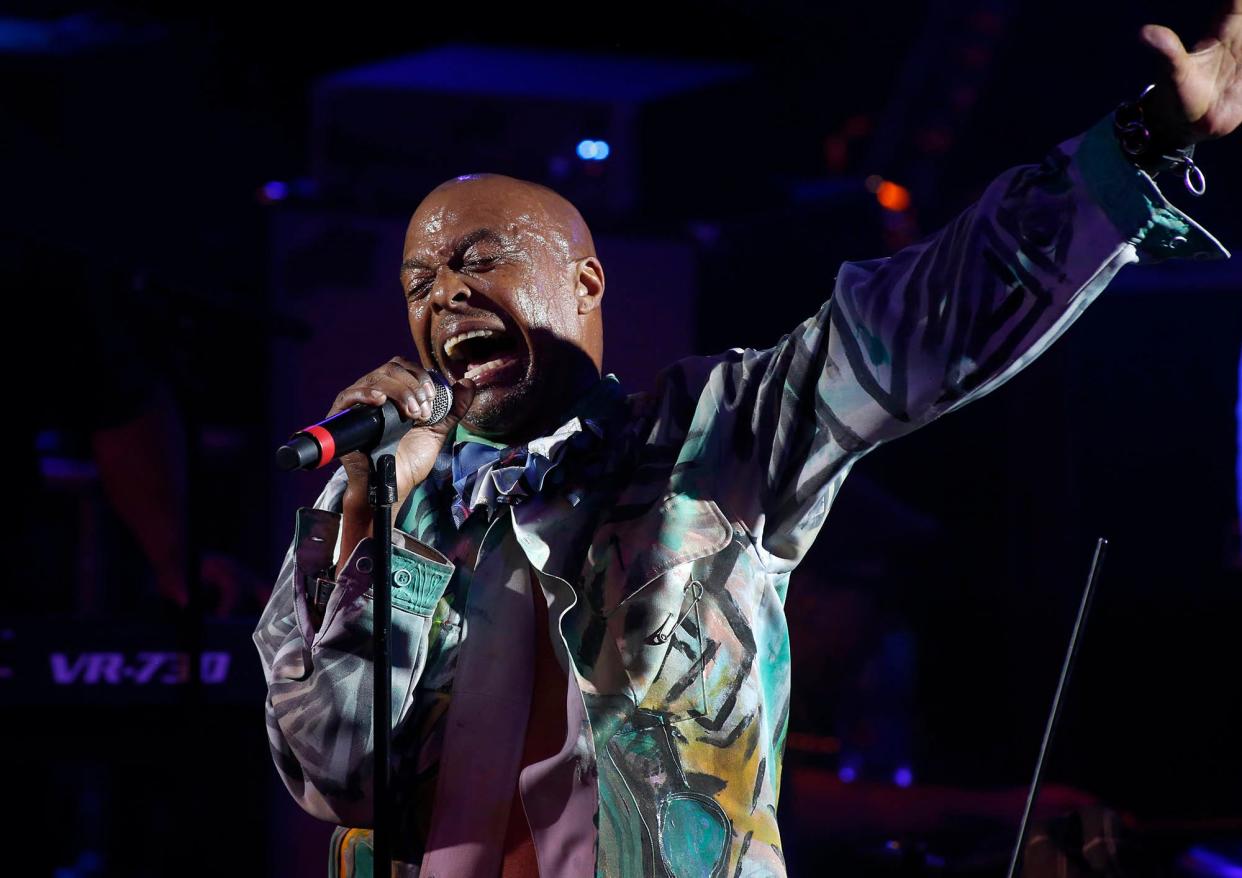 Angelo Moore of Fishbone. The Los Angeles band will perform in the Rock Yard at Fantasy Springs Resort Casino in Indio, Calif., on August 6, 2022.