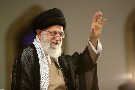 Iran's Supreme Leader Ayatollah Ali Khamenei, is seen at the Hussayniyeh of Imam Khomeini in Tehran, Iran, August 13, 2018. Official Khamenei website/Handout via REUTERS