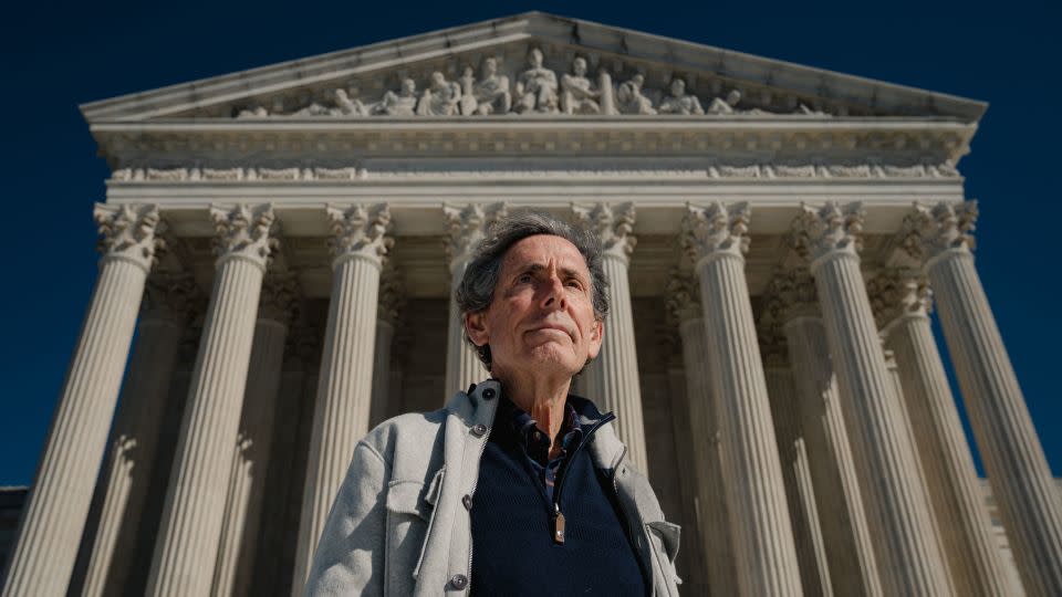 Edward Blum, the affirmative action opponent behind the lawsuit challenging Harvard University's consideration of race in student admissions, stands for a portrait at the Supreme Court of the United States in Washington, DC. - Shuran Huang for The Washington Post via Getty Images