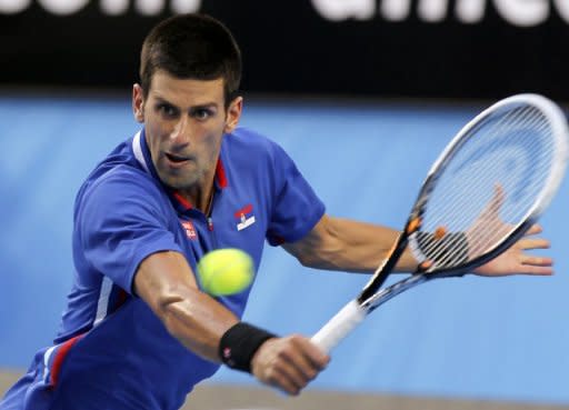 Djokovic e Ivanovic formaban la pareja estrella de esta edición de la Copa Hopman, en la que participaron ocho países, y lo hacían por tercera vez, tras las ediciones de 2006 y 2011, sin que hayan logrado hasta ahora la victoria. (AFP | Tony Ashby)