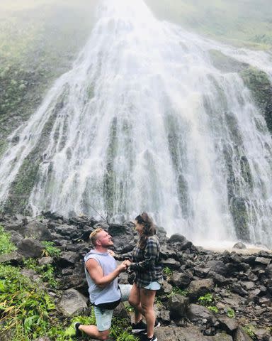<p>Samantha McAfee Instagram</p> Pat McAfee proposes to his girlfriend Samantha McAfee in Hawaii in February 2019.