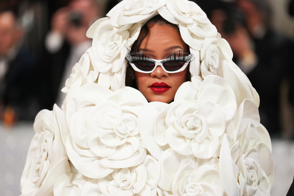 Rihanna at the 2023 Met Gala: Karl Lagerfeld: A Line of Beauty held at the Metropolitan Museum of Art on May 1, 2023 in New York, New York.