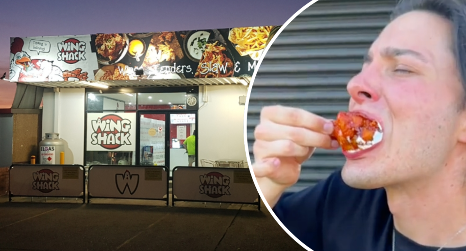 TikToker Tom posted a video of him eating at Wing Shack and the restaurant was inundated with customers for weeks. (Source: Wing Shack/TikTok)