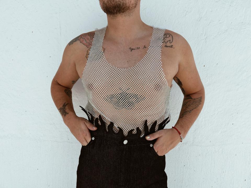 Christian Grotewold in sparkling tank top