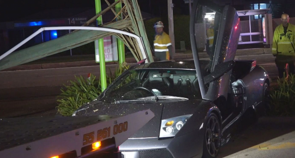 A Queensland Lamborghini that crashed at a car wash.  