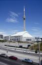 Exterior general view of SkyDome before the Toronto Blue Jays game against the Oakland Athletics on September 15, 1991 in Toronto, Ontario, Canada. (Photo by Rick Stewart/Getty Images)