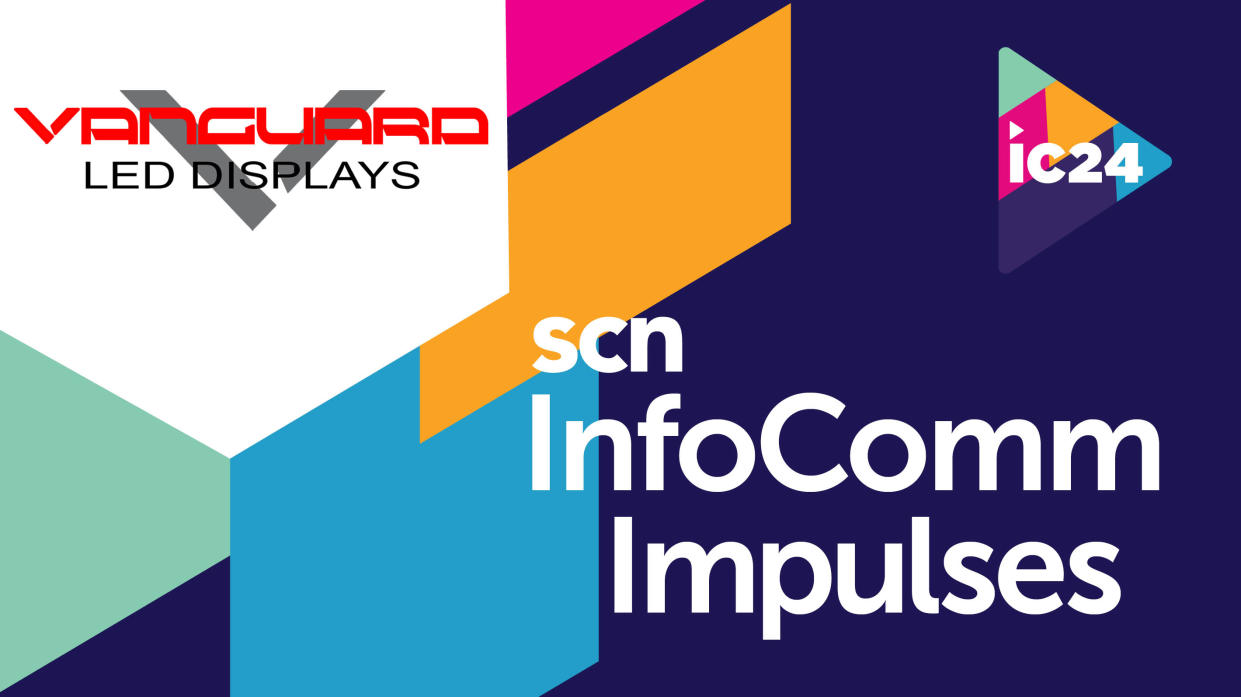  The Vanguard logo giving its InfoComm 2024 Impulse to SCN. . 