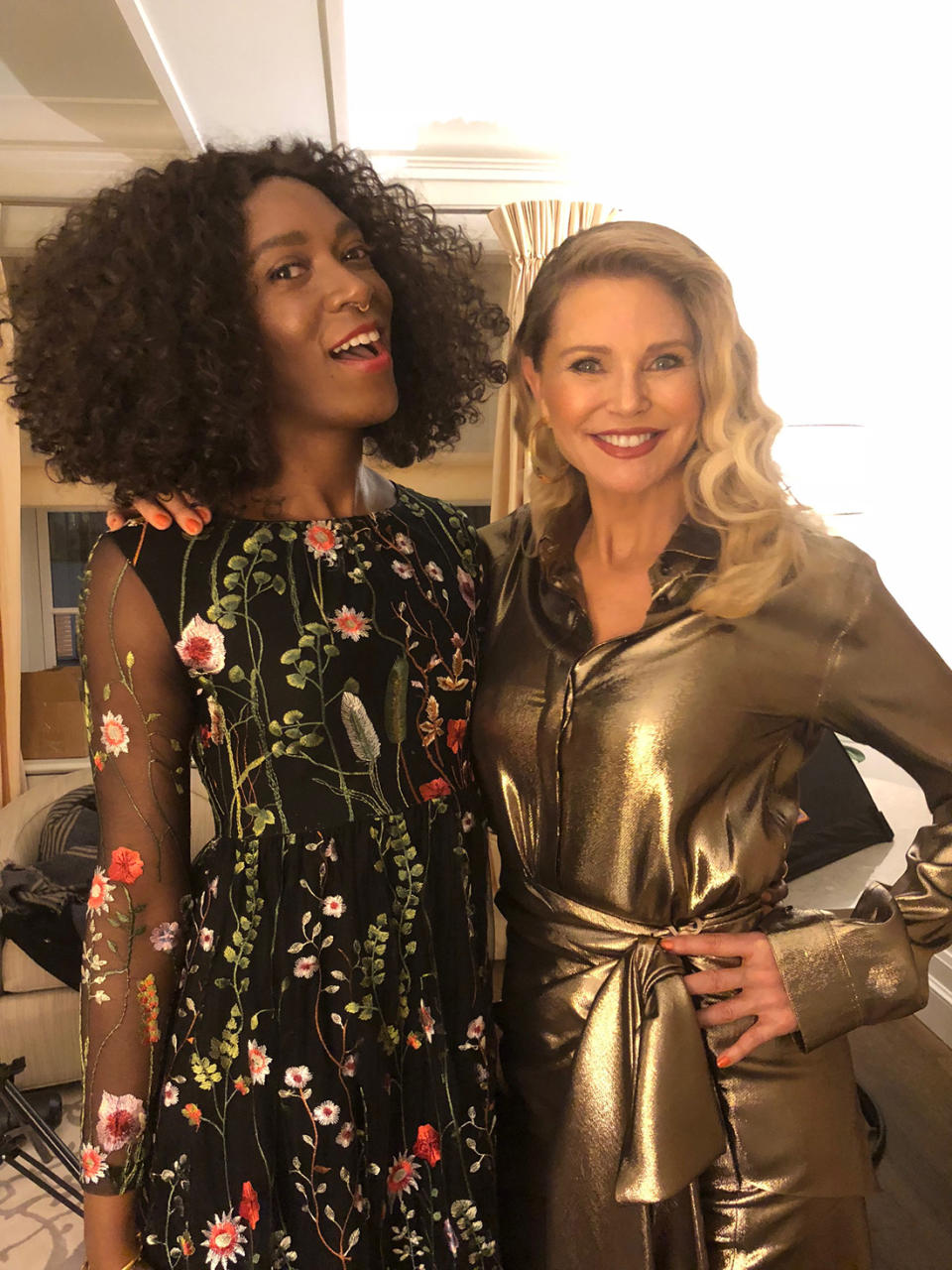 Proof that Stunner lipstick from the Christie Brinkley Authentic Beauty line is a flattering red for a diverse range of skin tones. (Photo: Dana Oliver for Yahoo Lifestyle)