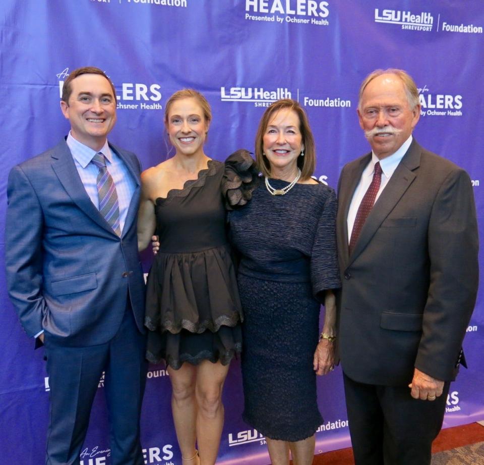 The 2023 Evening For Healers event chairs: Drs. Justin and Anna Moore, and Liz and David Means at the LSUHS "Evening for Healers" on August 31, 2023.