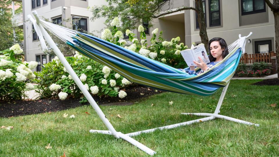 Lounging on a hammock is a great way to enjoy spring without leaving your backyard.