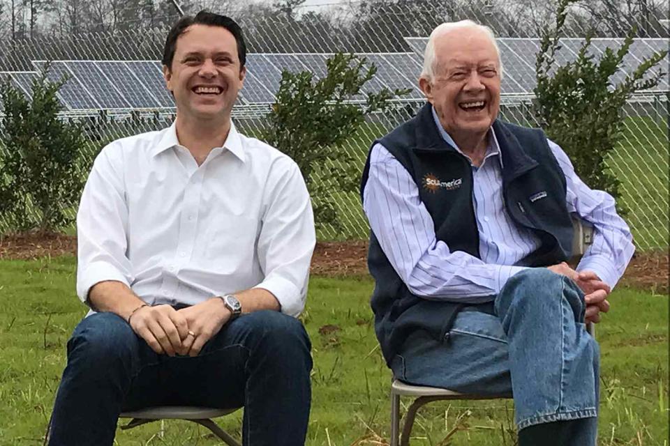 <p>Kate Carter</p> Jason Carter with his grandfather, former President Jimmy Carter, on Feb. 8, 2017