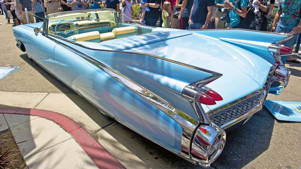 BEVERLY HILLS/CALIFORNIA - JUNE 15, 2014: 1959 Cadillac El Dorado Biarritz Convertible owned by John D'Agostino at the Rodeo Drive Concours D'Elegance on June 15, 2014 Beverly Hills, California, USA - Image.
