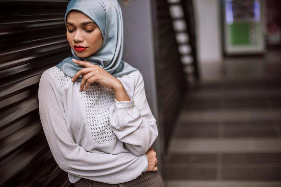 portrait of sensual religiously dressed muslim woman