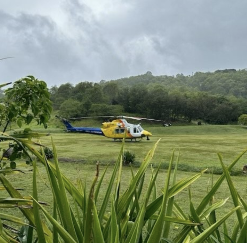 The RACQ CQ rescue helicopter.