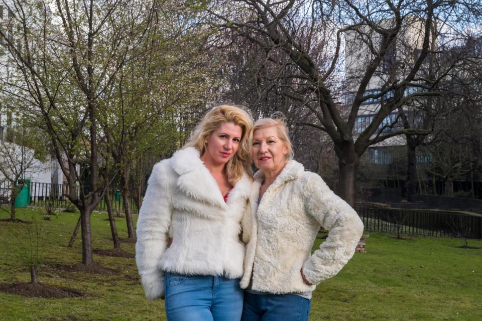 'It looks an amateurish mess. It has hugely affected how we enjoy the space' Christina Sego, pictured in the garden with her mother Vanessa: Alex Lentati