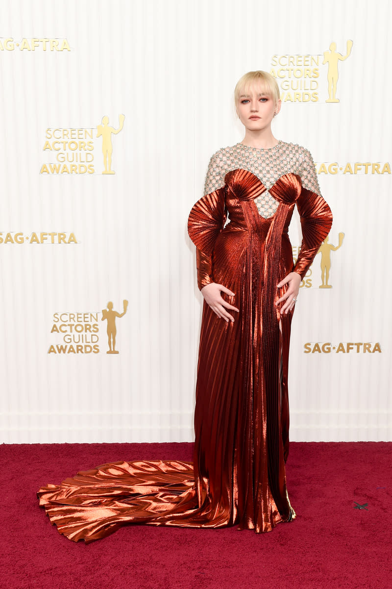 Julia Garner at the 29th Annual Screen Actors Guild Awards held at the Fairmont Century Plaza on February 26, 2023 in Los Angeles, California.