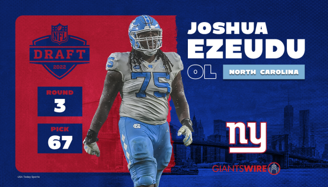 2022 NFL Draft: OL Joshua Ezeudu, North Carolina, Round 3, Pick 67