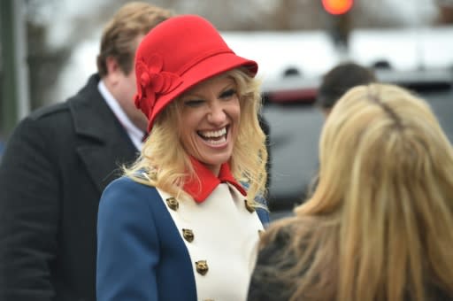 Kellyanne Conway dressed in patriotic garb for Donald Trump's January 2017 inauguration