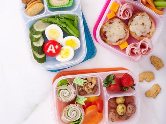 Fruits cut into cute shapes make this perfectly packed lunch so much fun!