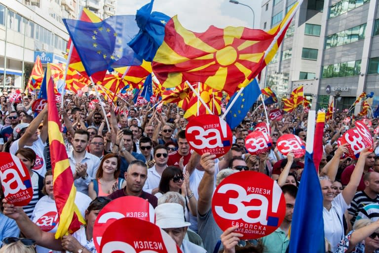 Macedonian media have led a campaign for a 'yes' vote, which seems the likely outcome