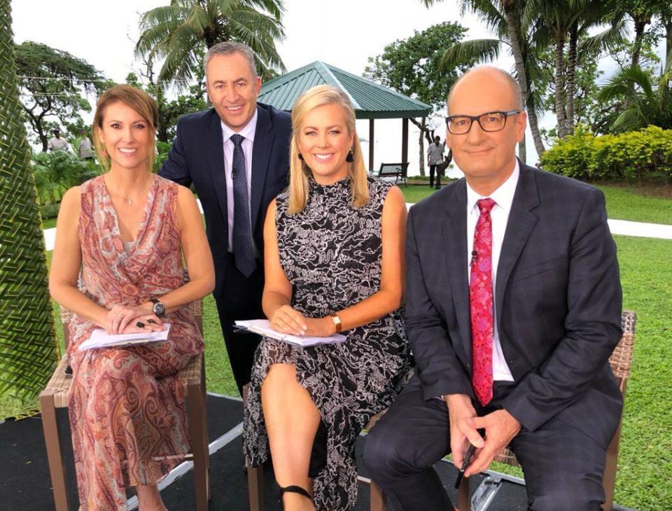 There was no word on current newsreader Natalie Barr, sports presenter Mark Baretta or Edwina Bartholomew (not pictured). Photo: Instagram/Sam Armytage