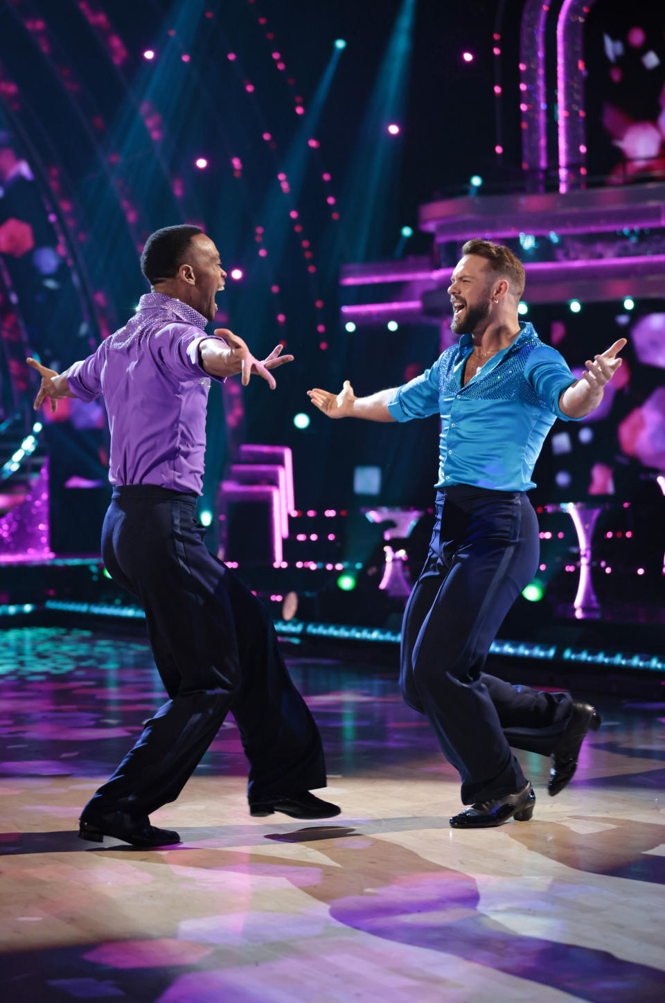 Strictly stars Johannes Radebe and John Whaite (Guy Levy/BBC)